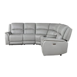 Alexandria - Leather Power Sectional