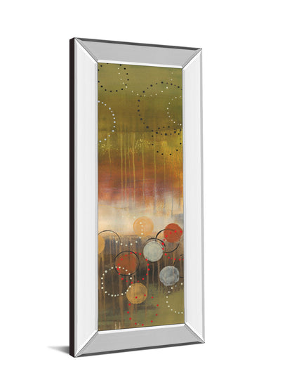 Circles In Panel Il By Jeni Lee - Mirror Framed Print Wall Art - Light Brown