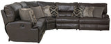 Como - 5 Piece Italian Leather Match Reclining Sectional