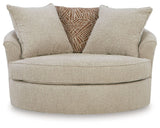 Steelwater Retreat - Oversized Swivel Accent Chair - Latte