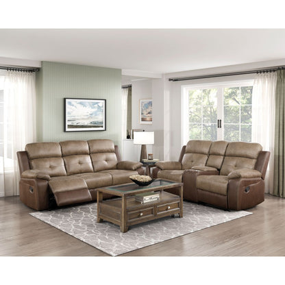 Glendale - Double Glider Reclining Loveseat With Center Console - Brown