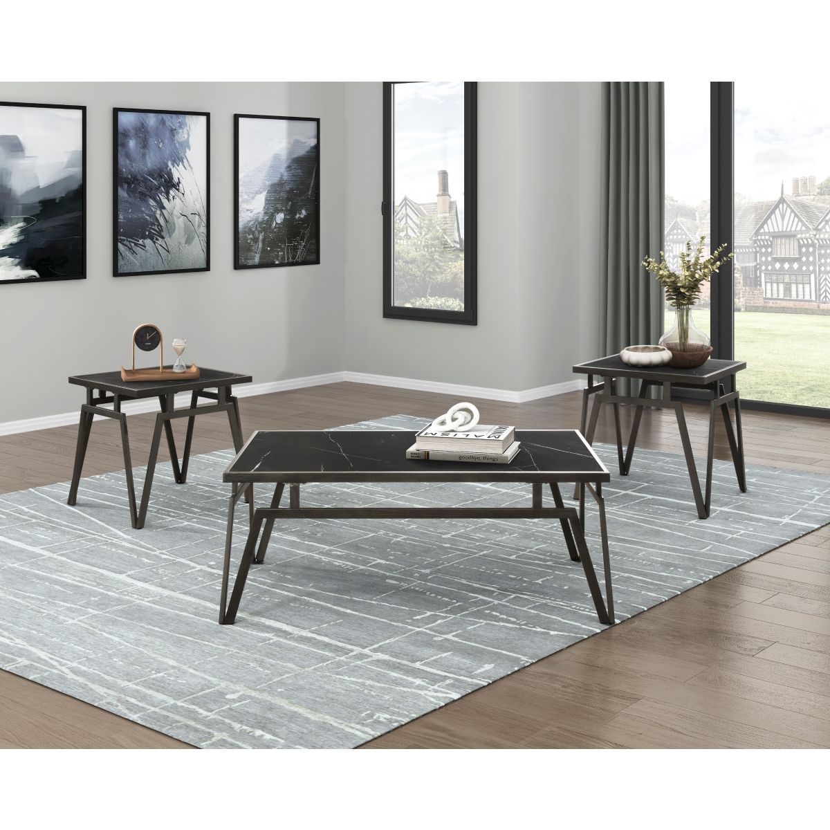 Gaffney - 3 Piece Pack Occasional Set - Black