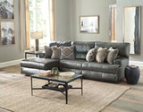 Como - 3 Piece Italian Leather Match Reclining Sectional