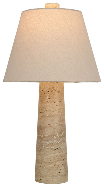 Strata Poise - 24 X 13 - Travertine Accent Lamp (Set of 2) - Natural Travertine Stone