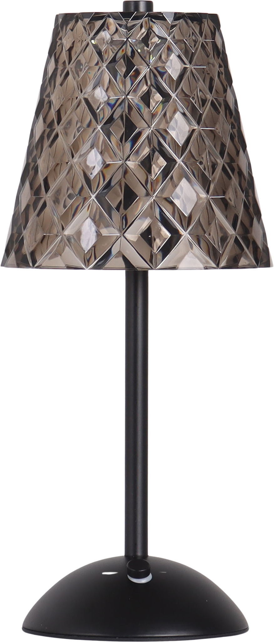 "Crystal Radiance II" Rechargeable LED Metal Accent Lamp (Set of 2) - Matte Black / Smoke