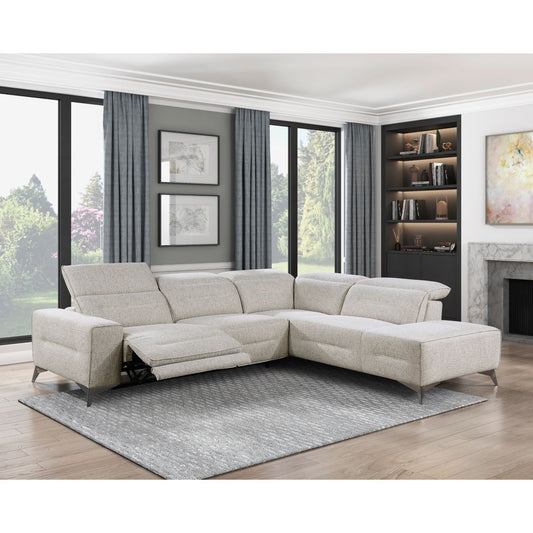 Adahlia - 2 Piece Power Reclining Sectional With Right Chaise - Sand