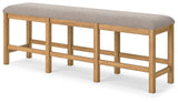 Havonplane - XL Counter Height Upholstered Dining Bench - Brown