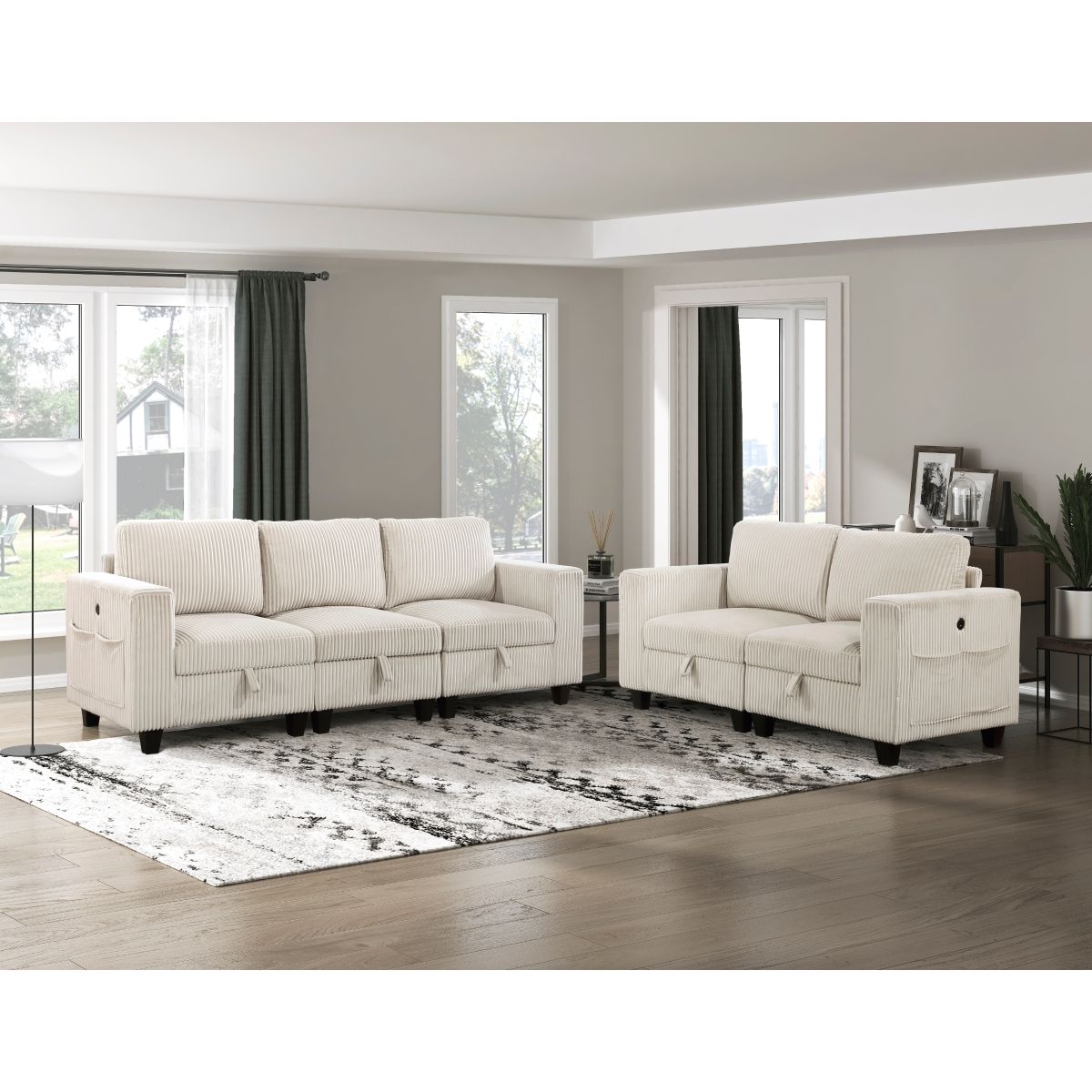 Walterboro - Sofa With Storage, Storage Pouches And Charging Ports