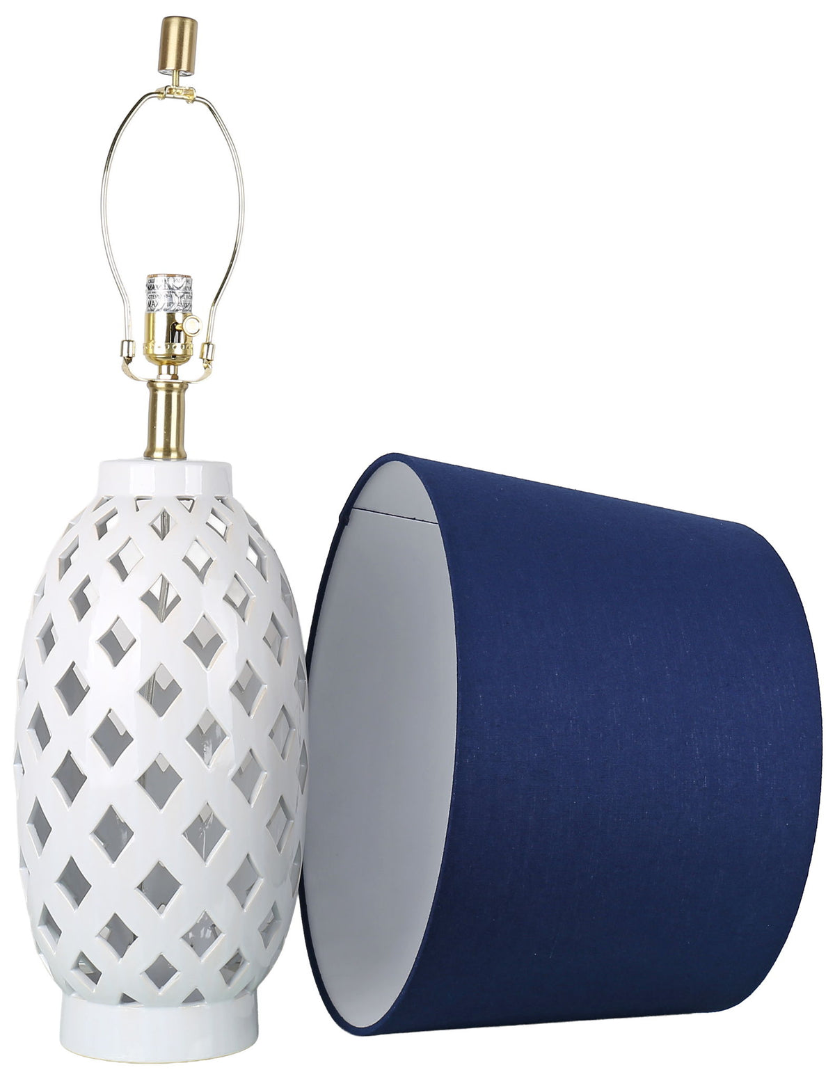 Harbor Trellis - 28 X 16 - Ceramic Table Lamp (Set of 2) - Matte White