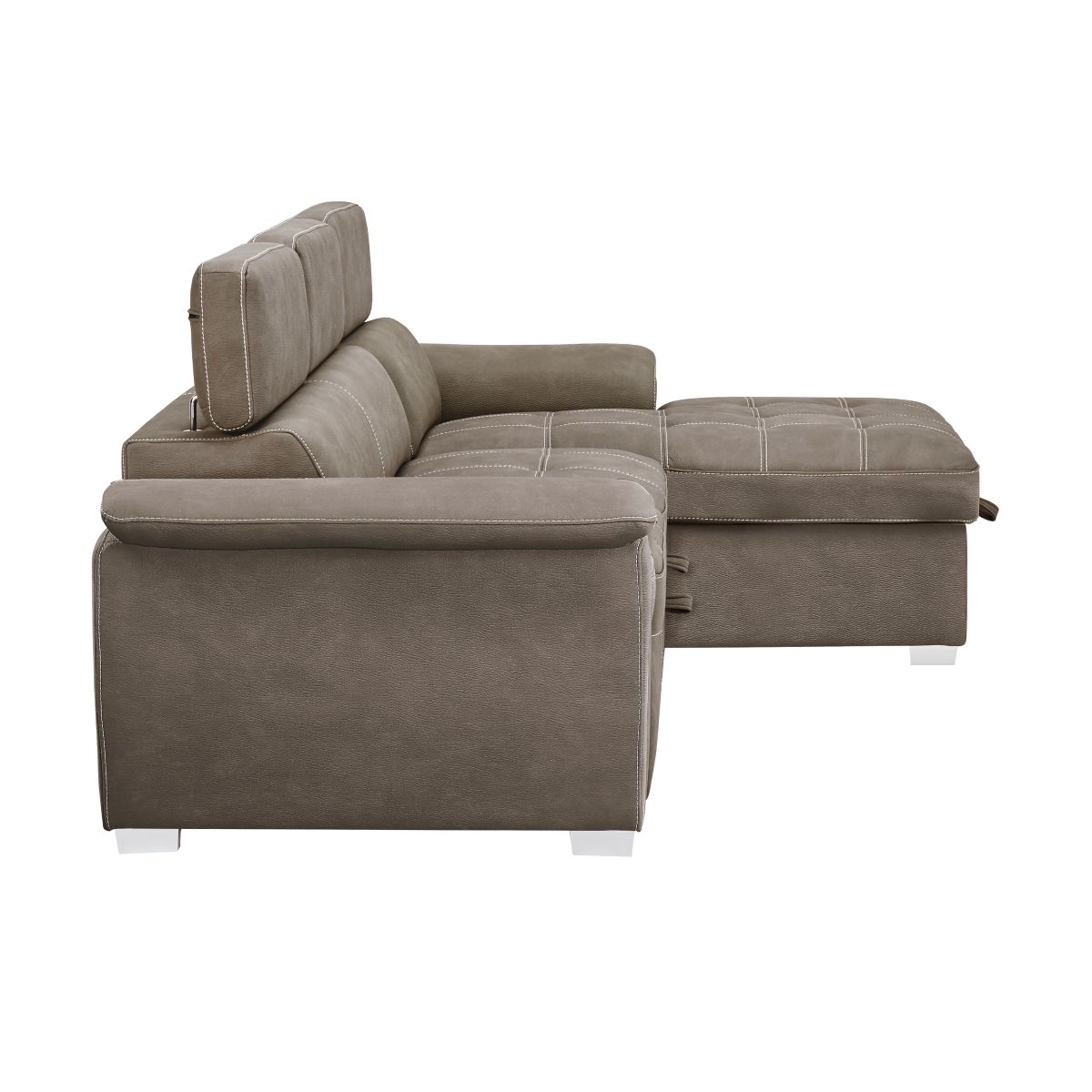 Ferriday - 2 Piece Sectional With Adjustable Headrests, Pull-Out Bed And Right Chaise With Hidden Storage