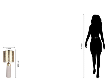 "Luxe Radiance" Ceramic Table Lamp (Set of 2) - Off White / Gold