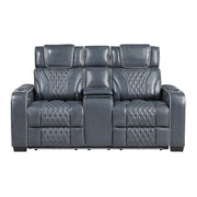 Apex - Power Double Reclining Loveseat With Center Console, Power Headrests, Storage Arms With Cup Holders, Wireless Charger, Air Massage And Heat, LED Lighting And Charging Ports