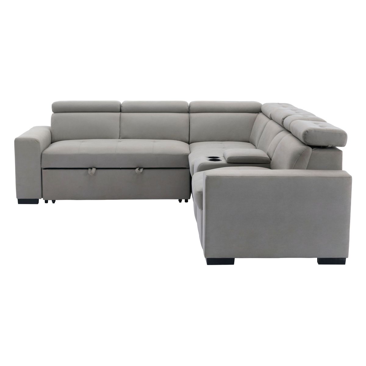 Farrah - 3 Piece Sectional With Adjustable Headrests - Light Gray