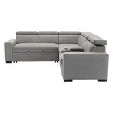 Farrah - 3 Piece Sectional With Adjustable Headrests - Light Gray