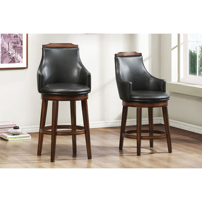 Bayshore - Swivel Pub Height Chair (Set of 2) - Dark Brown / Black
