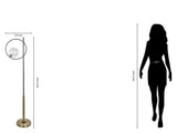 "Glass Orbs" Metal Floor Lamp - Matte Black / Soft Gold / Clear