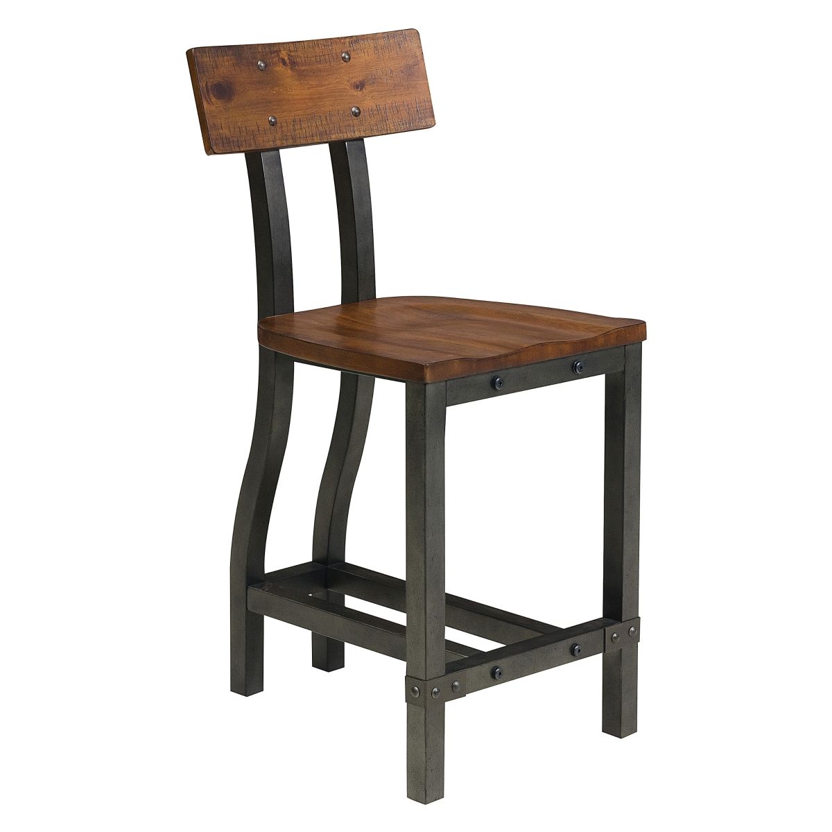 Holverson - 5 Piece Dining Room Set (Table & 4 Side Chairs) - Rustic Brown / Gunmetal