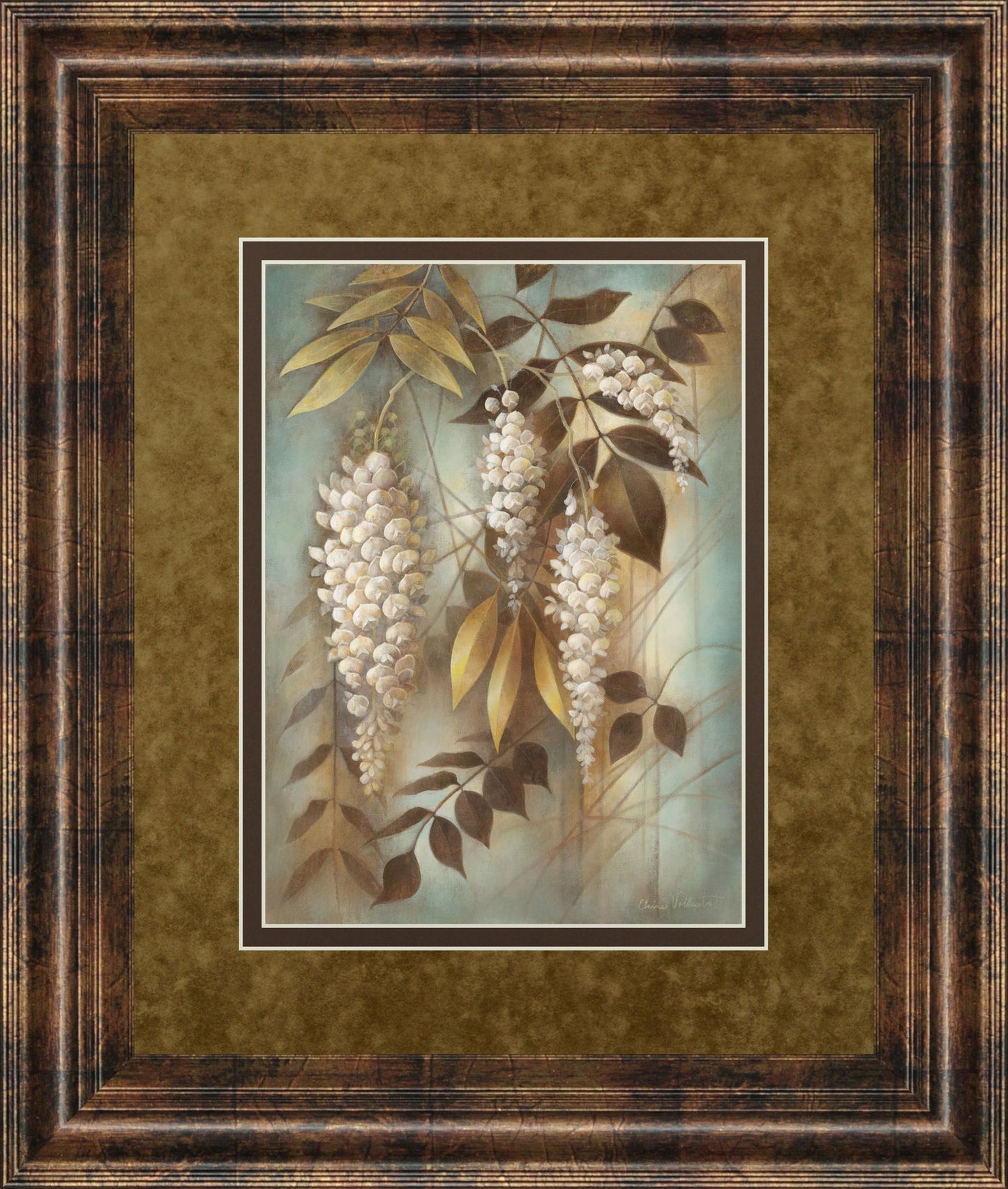 Wisteria Lane Il By Eliane Volherbst-Lane - Framed Print Wall Art - Light Brown