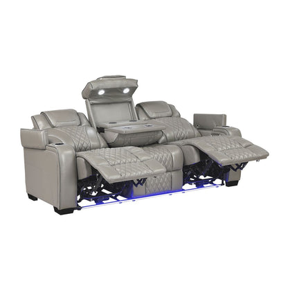 Apex - Power Double Reclining Sofa With Center Drop-Down Cup Holders, Power Headrests, Storage Arms With Cup Holders, Reading Lights, Wireless Charger, Air Massage And Heat, LED Lighting And Charging Ports