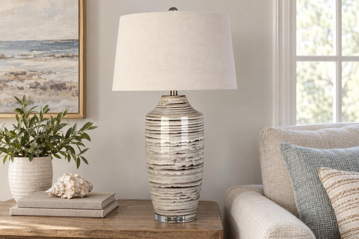 Shoreline Cadence - 31 X 17 - Ceramic Table Lamp (Set of 2) - Ivory