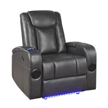 Turbo - Power Reclining Chair With Wireless Charger - Gray