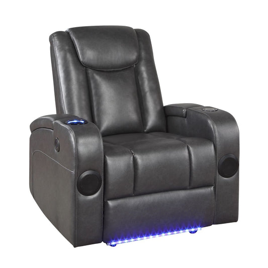 Turbo - Power Reclining Chair With Wireless Charger - Gray