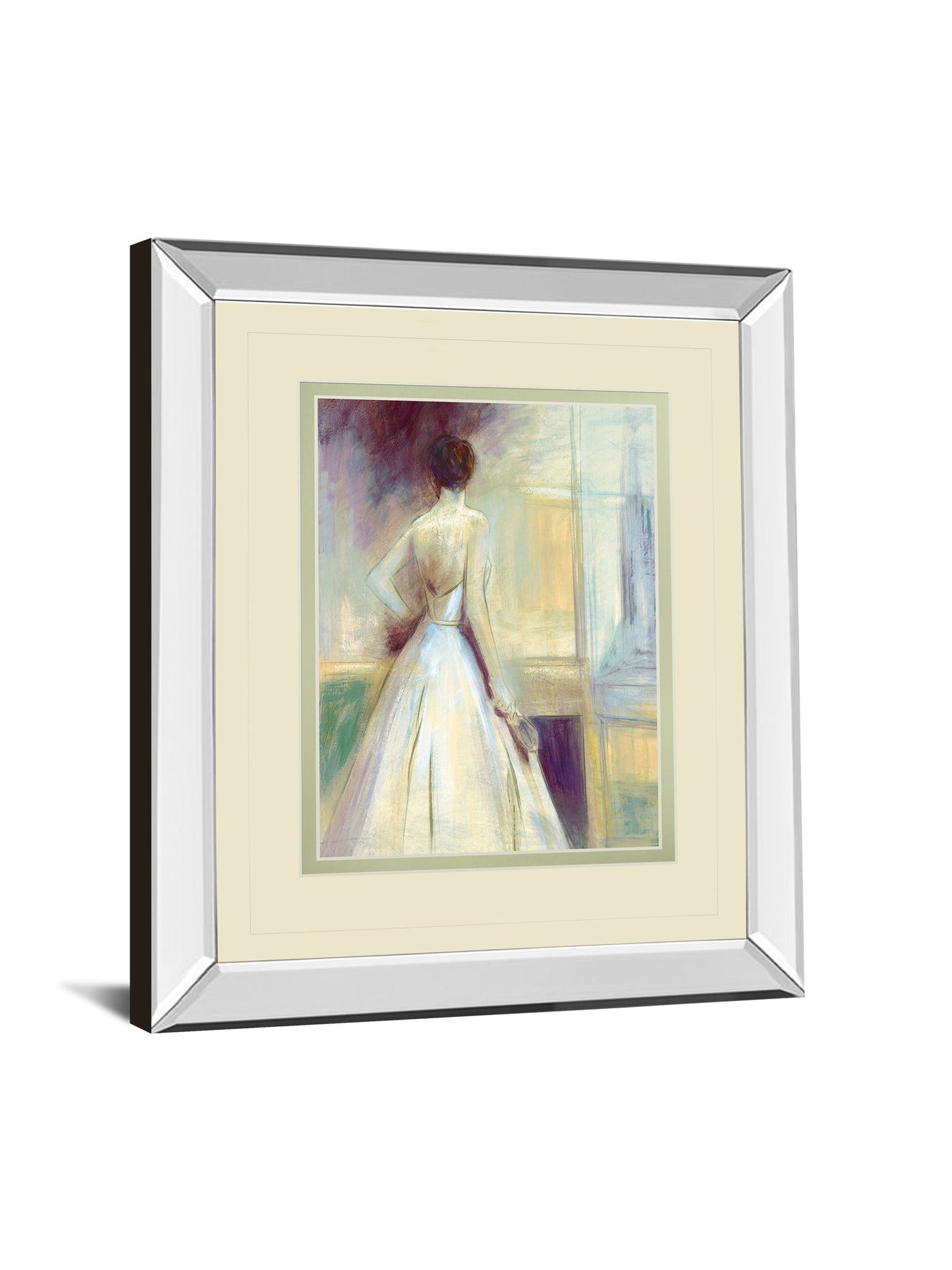 Getting Ready By Sutton - Mirror Framed Print Wall Art - Beige