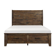 Jerrick - Sleigh Platform Bed With Storage Footboard
