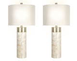 "Luminous Shell" Shell And Metal Table Lamp (Set of 2) - Natural Shell / Soft Gold / Beige