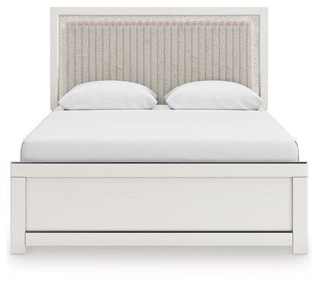 Zuraleus - Upholstered Panel Platform Bed With Roll Slats