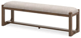Cabalynn - Large Uph Dining Room Bench - Oatmeal / Light Brown