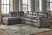 Furniture City - MS - Ashley Furniture - Fallston Sectional - RAF 2-Piece Sectional with Chaise / Slate - 17221S1