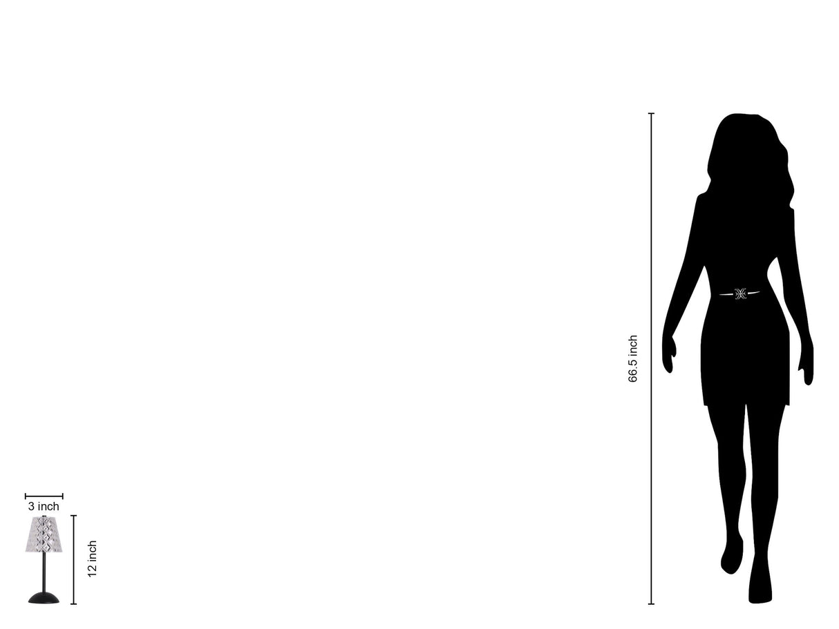 "Crystal Radiance I" Rechargeable LED Metal Accent Lamp (Set of 2) - Matte Black / Clear Gray