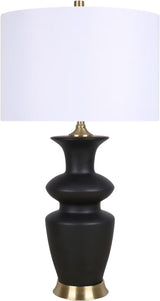 "Elegance Radiance" Ceramic Table Lamp (Set of 2) - Black / Soft Gold