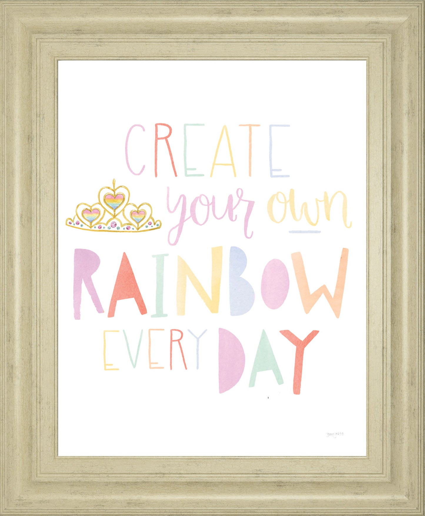 Lets Chase Rainbows III By Jenaya Jackson - Framed Print Wall Art - White
