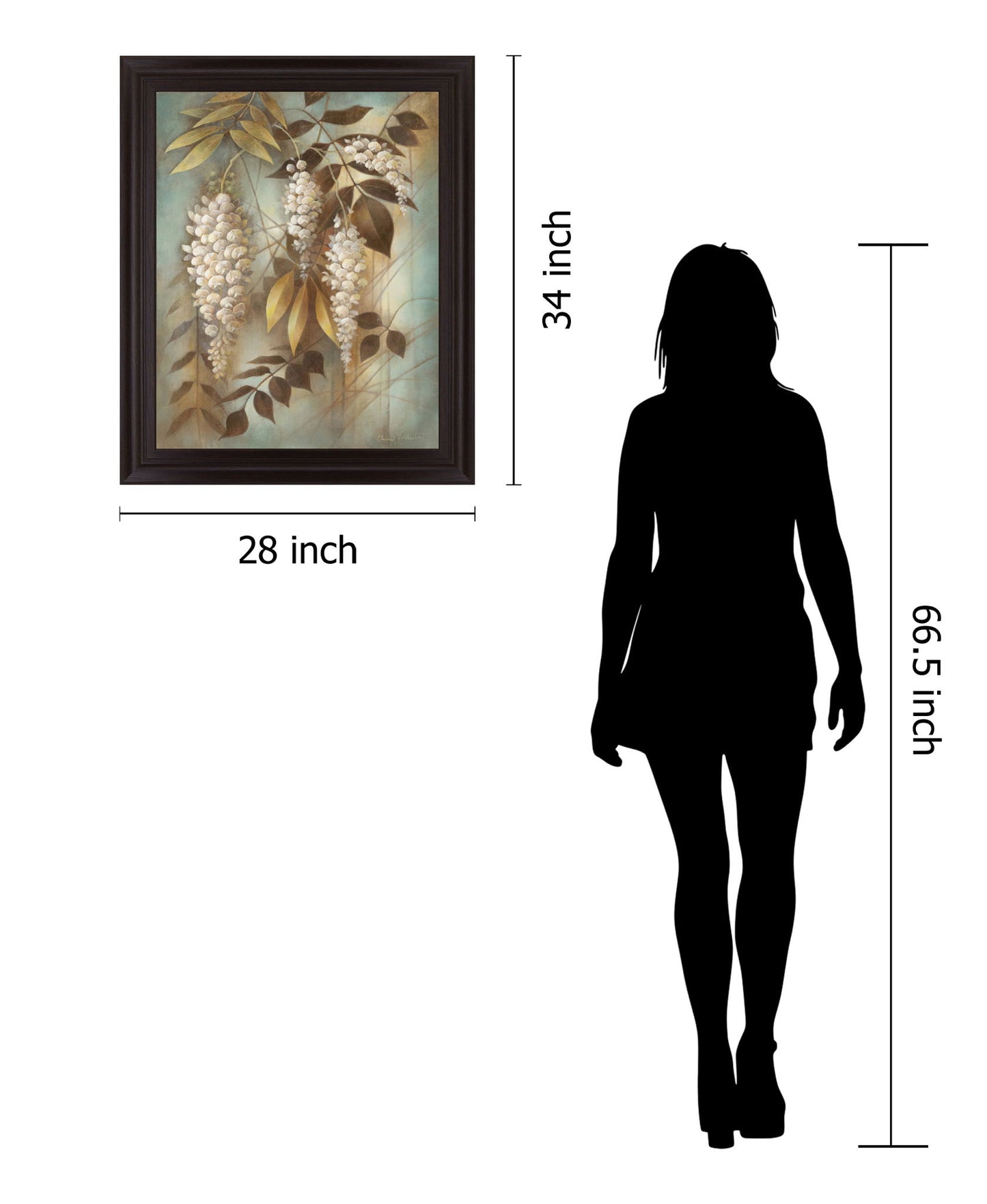 Golden Cascade - 28" x 34" Framed Wall Art - Beige