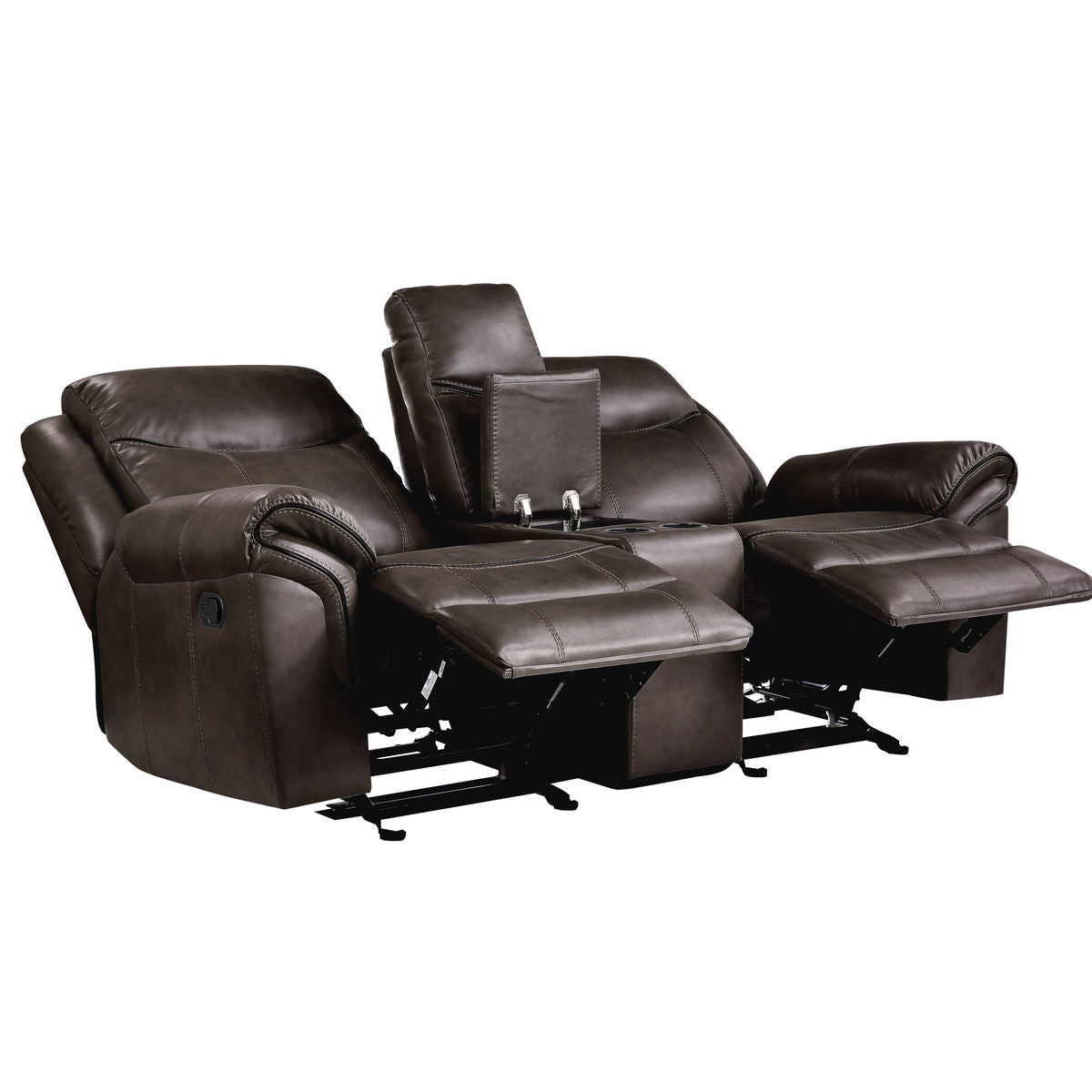Aram - Double Glider Reclining Loveseat With Center Console, Receptacles And USB Ports