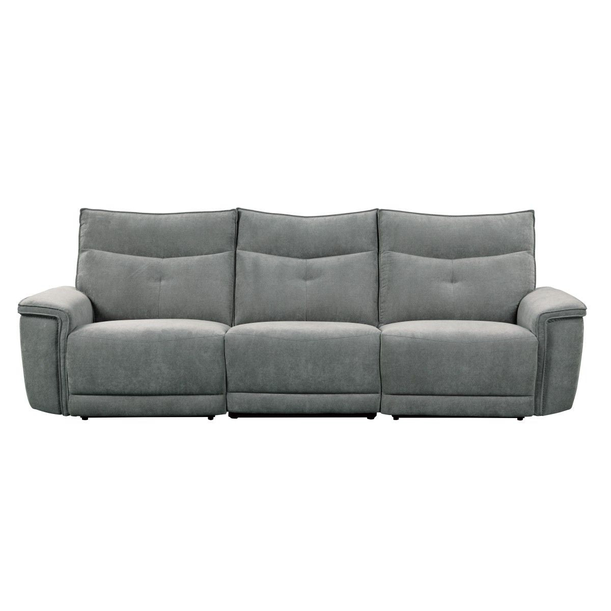 Tesoro - 3 Piece Power Double Reclining Sofa - Dark Gray