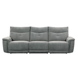 Tesoro - 3 Piece Power Double Reclining Sofa - Dark Gray