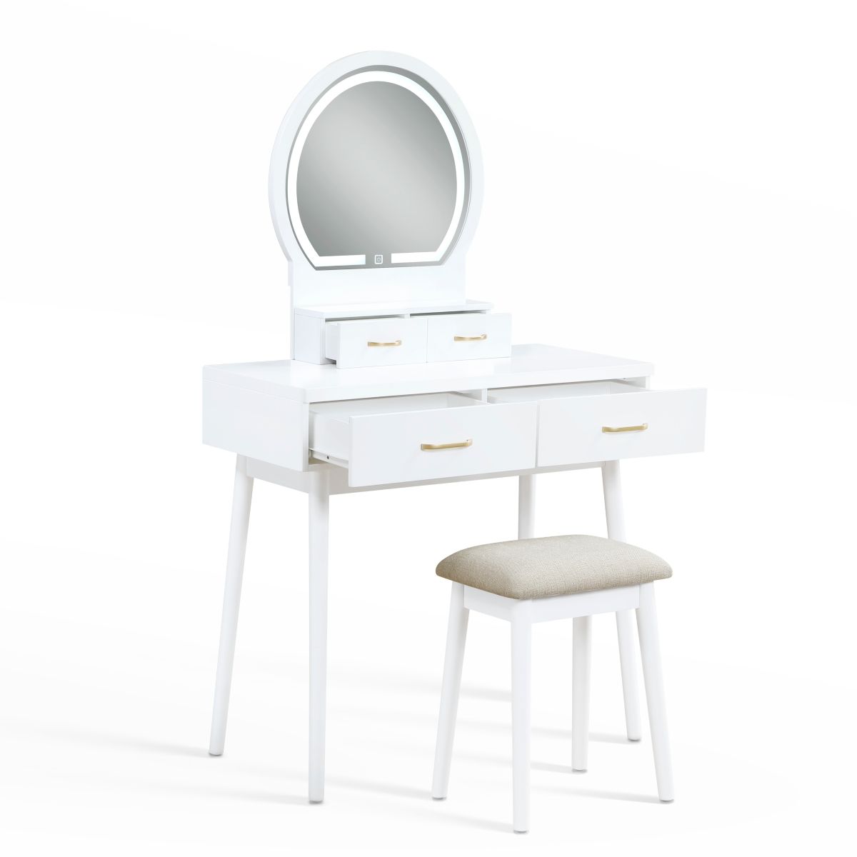Camilla - Vanity Dresser With Mirror And Stool