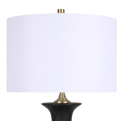 "Elegance Radiance" Ceramic Table Lamp (Set of 2) - Black / Soft Gold