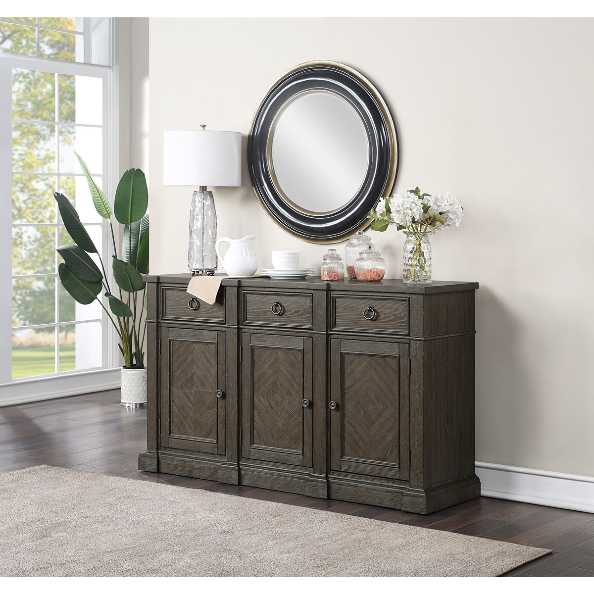 Sarasota - Server With 3 Drawers And 3 Doors - Brown