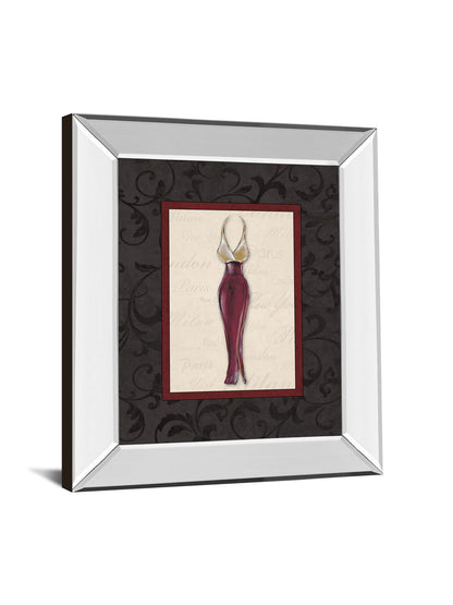 Fashion Dress Il By Susan Osbourne Mirror Framed Print Wall Art - Dark Gray