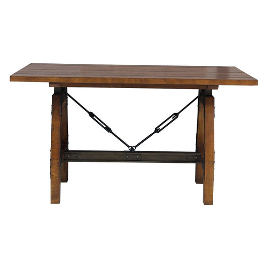 Holverson - Counter Height Table - Rustic Brown / Gunmetal