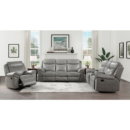 Aram - Double Reclining Sofa With Center Drop-Down Cup Holders, Receptacles, Hidden Drawer And USB Ports