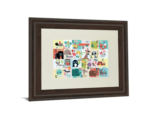 Animal Abc By Julian Phillips - Framed Print Wall Art - Beige