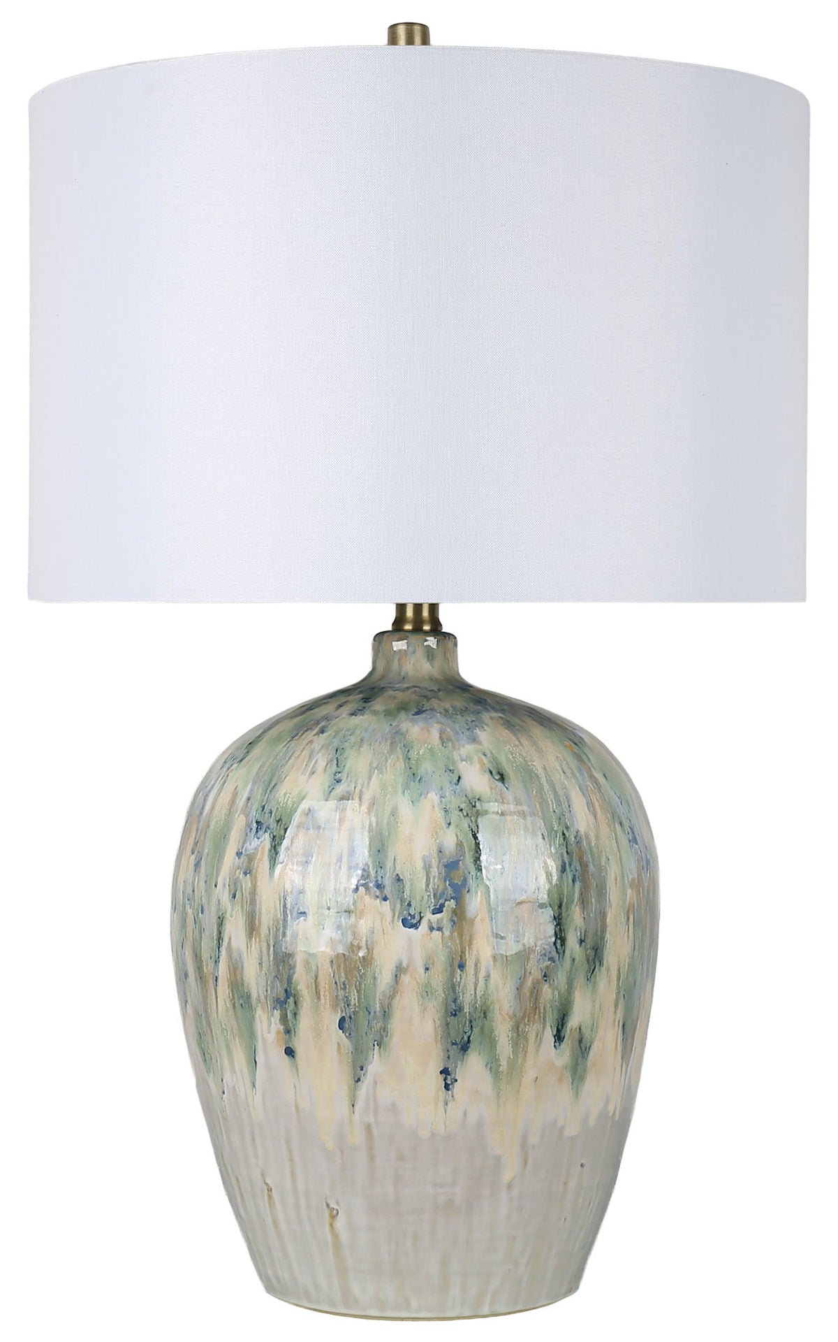 Shoreline Reverie - 28 X 18 - Ceramic Table Lamp - Sea Glass Glaze