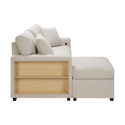 Pompano - Sectional With Chaise, Pull-Out Bed And Hidden Storage, Charging Ports