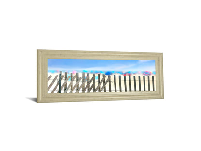 Beachscape Il By James Mcloughlin - Framed Print Wall Art - Light Blue