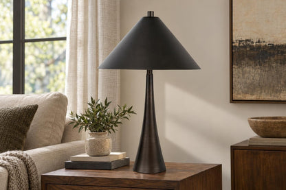 Dusk Spire - 28 X 17 - Metal Table Lamp (Set of 2) - Grey Slate